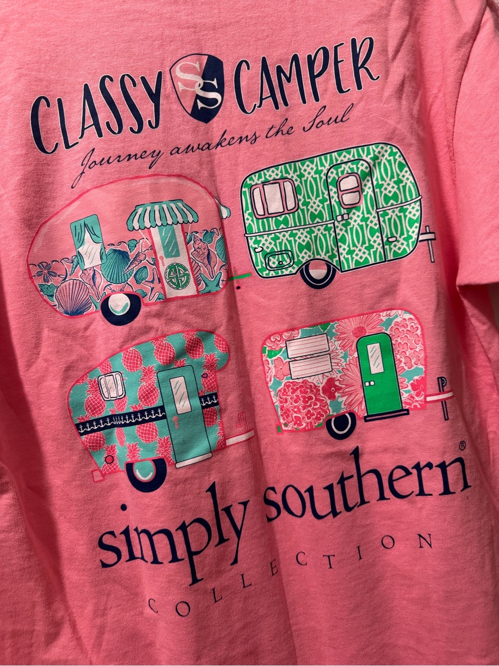 Simply Southern Pink Short-Sleeve Women’s Tee with Small Chest Logo - Picture 3 of 6